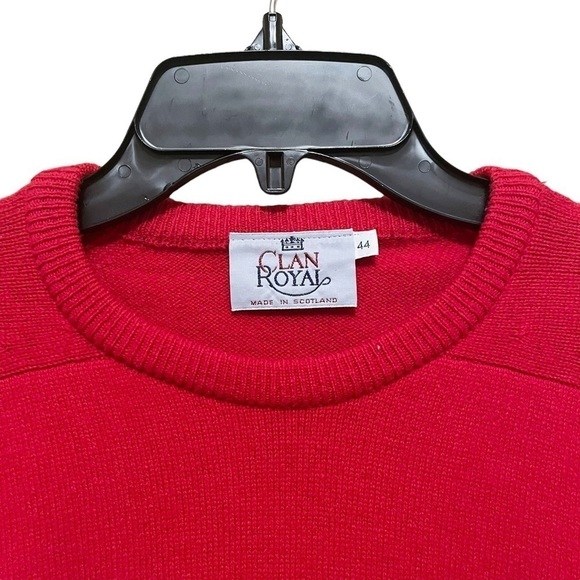 Vintage Clan Royal Sweater Men’s Size 44 Red Lambswool Golf Crewneck Scotland - Picture 4 of 9